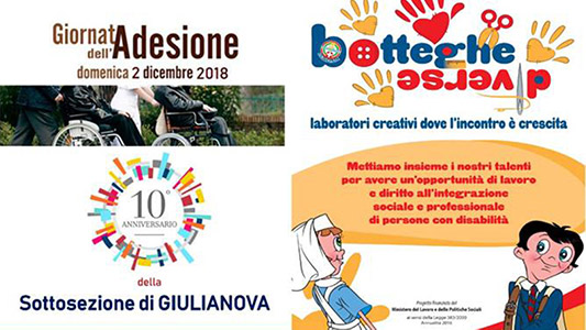 GIULIANOVA (TE): domenica 2/12 la Sottosezione dell’Unitalsi festaggia 10 ANNI dalla sua fondazione