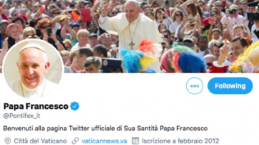 Tweet di Papa Francesco per la 19ma Giornata Nazionale