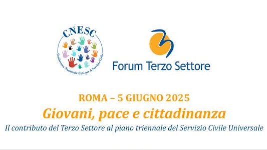 Evento CNESC e Forum Terzo Settore: giovedì 4 giugno ‘Giovani, pace e cittadinanza’