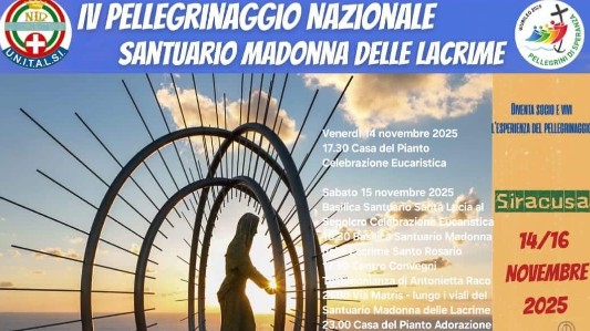 Pellegrinaggio Nazionale a Siracusa: Messa e Antonietta Raco in diretta tv e social