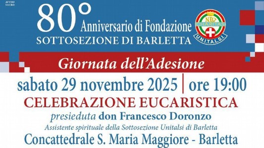 L’Unitalsi di Barletta festeggia gli 80 anni di fondazione nella Giornata dell’Adesione