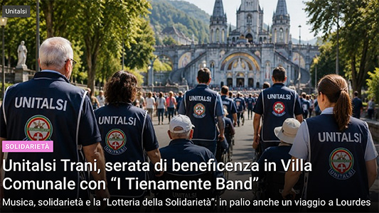 Unitalsi Trani, domenica 30 agosto serata di beneficenza in Villa Comunale
